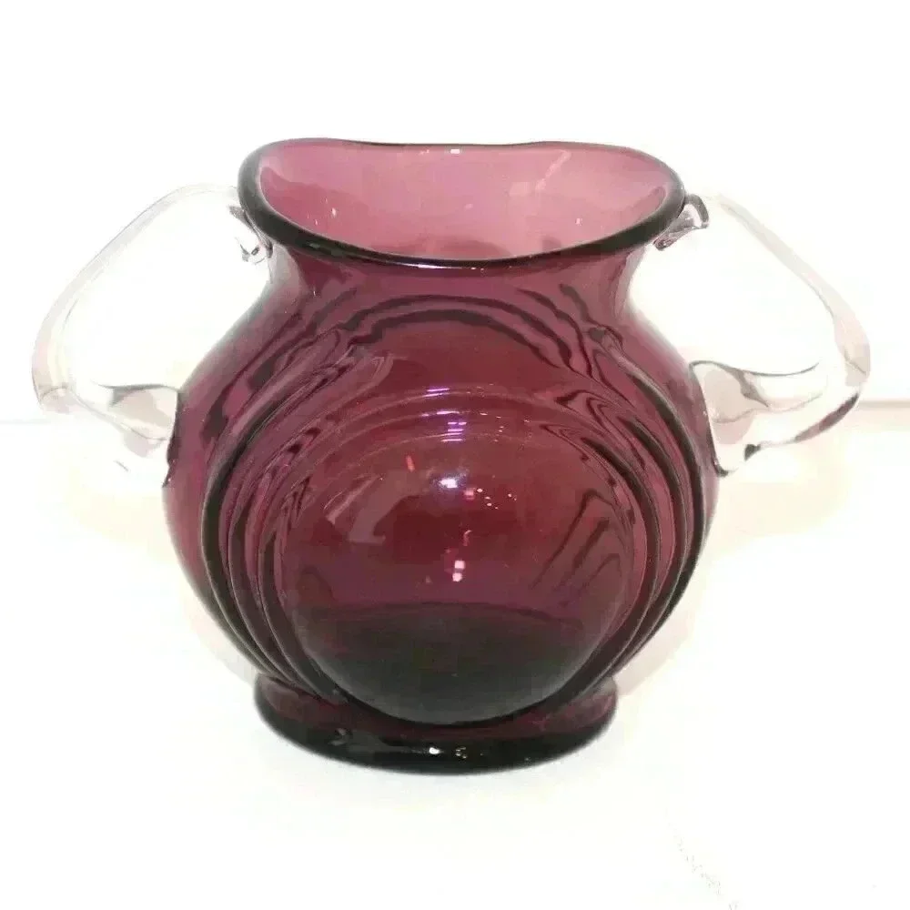 Vtg Antique 1930s Cambridge Amethyst In Nautilus Glass Small Sugar Bowl